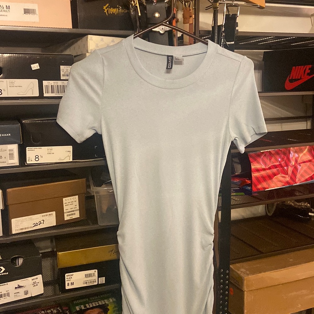 baby blue h&m dres